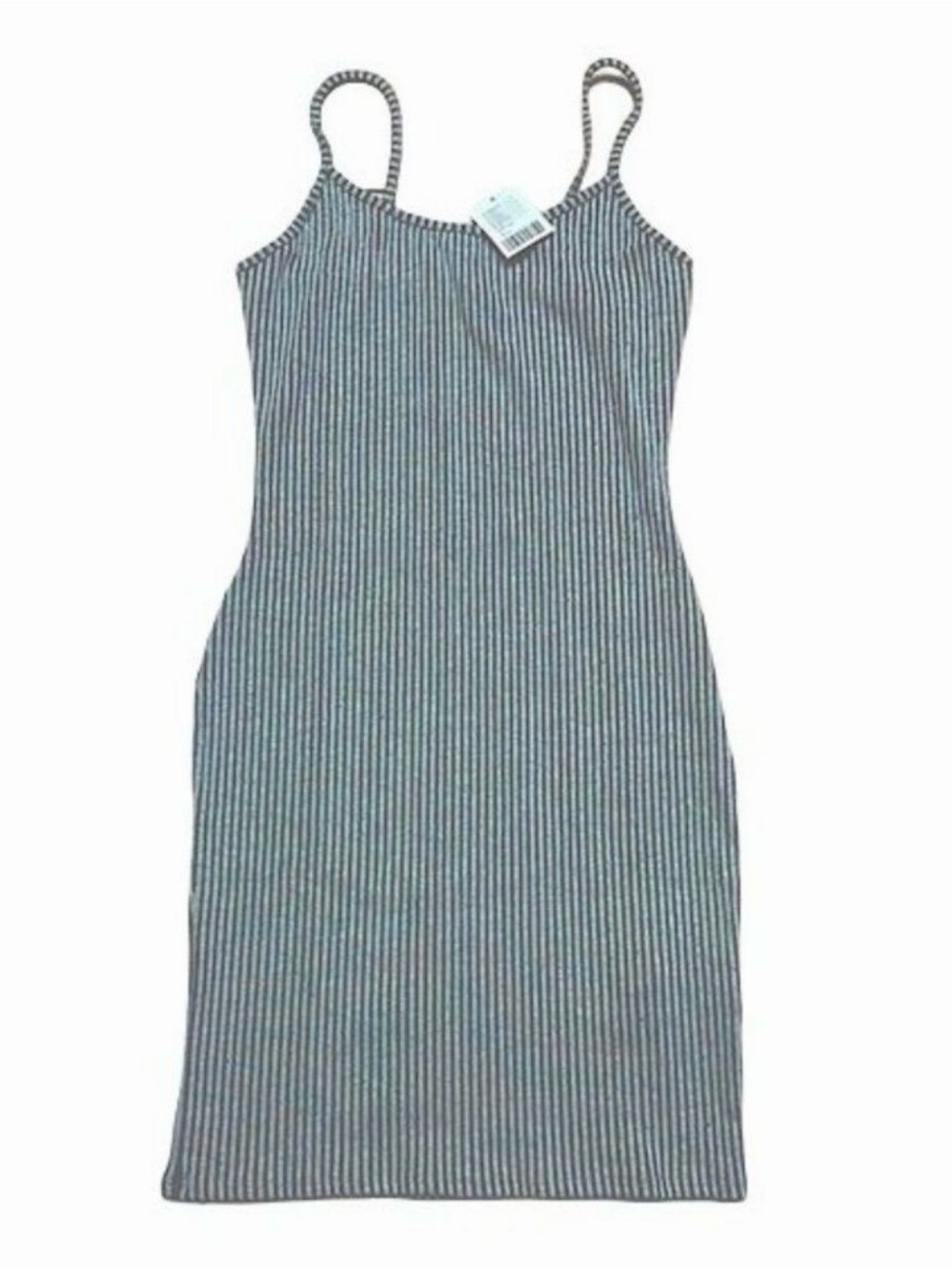 NWT Urban Outfitters Grey Striped Ribbed Mini Dress - Medium